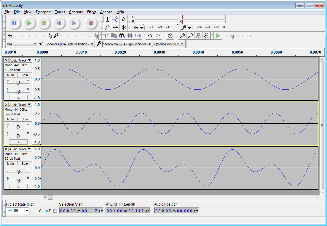 Additive synthesis in Audacity
