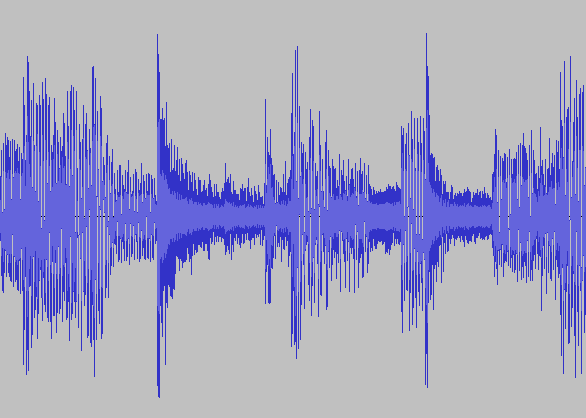 A waveform representation of a short segment of music